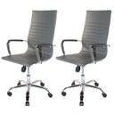 Ver imagem 1 de Kit 2 Cadeiras Presidente Charles Eames Esteirinha Couro Pu 11P Cor: Cinza
