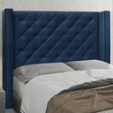 Ver imagem 4 de Cabeceira Decorativa King Size 2,19M Loewe Suede Azul Marinho - Gran Belo