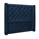 Ver imagem 1 de Cabeceira Decorativa King Size 2,19M Loewe Suede Azul Marinho - Gran Belo