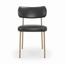 Ver imagem 5 de Kit 6 Cadeiras Sala de Jantar Lisa Pés Champanhe PU Preto m² - Monari Design