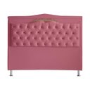 Ver imagem 1 de Cabeceira de Cama Box Helena Casal 140 Cm Capitonê Retro Botão Encapados Suede Rosa Bebê Eli Mó