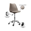 Ver imagem 4 de Kit 2 Cadeiras Office com Rodizio Giratória Saarinen - Bege + E-book