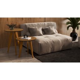Mesa Lateral Veneza Pés Madeira Retrô: Freijó/preto - 2