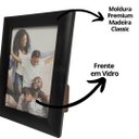 Ver imagem 3 de Porta Retrato Moldura Madeira Preto Fosco Black Prime Classic 10x15