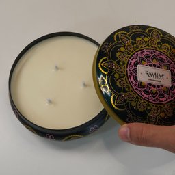 Vela Aromática Premium Lata Preta Mandala - Escolha o Aroma - 3