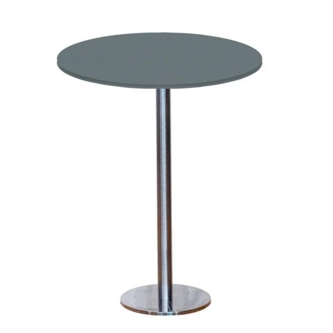 Mesa Pisa Beta Bistrô Fratini 107,50cm (a) Disco Redondo Inox Tampo Mdp Redondo Grafito 70cm (l)