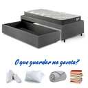 Ver imagem 2 de Base Box Cama Solteirão Sapateira Courino Linho Cinza e Colchão Adapto Ecoflex 96x203
