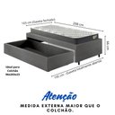 Ver imagem 4 de Base Box Cama Solteirão Sapateira Courino Linho Cinza e Colchão Adapto Ecoflex 96x203