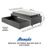 Base Box Cama Solteirão Sapateira Courino Linho Cinza e Colchão Adapto Ecoflex 96x203 - 4