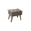 Ver imagem 3 de Poltrona/cadeira Decorativa e Puff Glamour Capuccino com Pés Quadrado Capuccino