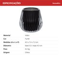Ver mais imagens de Castiçal Decorativo de Vidro Fumê 6x7x7cm Porta Vela Mesa Jantar Decoração Sala
