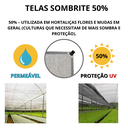 Ver imagem 2 de Tela Lona Cobertura Jardim Horta 80% Preta 2x3 Bainha Ilhos
