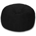 Ver imagem 1 de Puff Redondo 80x20 em Suede Preto com Enchimento
