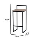 Ver imagem 4 de Kit 3 Banquetas Altas Industriais em Aço Dori Preto Assento Suede Bege