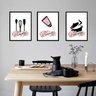 Kit 3 Quadros Decorativos Cozinha Temperada 33x24cm - com Vidro:moldura Preta - 1