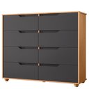 Ver imagem 4 de Cômoda Grande 8 Gavetas Doble Flex Freijó Titanium