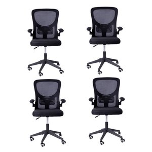 Kit 04 Cadeiras Escritório Rodizio Office Bytes Preto