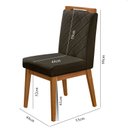 Ver imagem 6 de Kit 6 Cadeira de Jantar Estofada Luna Linho Marrom Base Madeira Castanho - Arkell