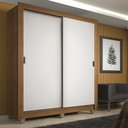 Ver imagem 1 de Guarda-roupa Solteiro Madesa Denver 2 Portas de Correr com Pés - Rustic/branco