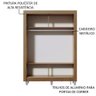 Guarda-roupa Solteiro Madesa Denver 2 Portas de Correr com Pés - Rustic/branco - 6