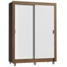 Guarda-roupa Solteiro Madesa Denver 2 Portas de Correr com Pés - Rustic/branco - 3
