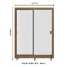 Guarda-roupa Solteiro Madesa Denver 2 Portas de Correr com Pés - Rustic/branco - 4
