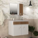 Ver imagem 1 de Conjunto para Banheiro Samba 55 Branco/Noce