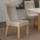Ver imagem 4 de Kit de 8 Cadeiras para Sala de Jantar Luna Bege/Cinamomo/Veludo Palha