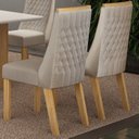 Ver imagem 5 de Kit de 8 Cadeiras para Sala de Jantar Luna Bege/Cinamomo/Veludo Palha