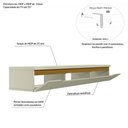 Ver imagem 7 de Rack Suspenso Uno p/ Tvs até 55 Polegadas 160cm 2 Portas Off White/Cedro - Olivar Móveis
