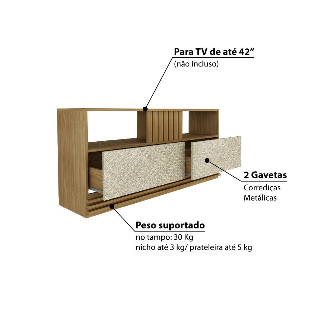 Rack para TV de até 42 - Natural/Palha - 3