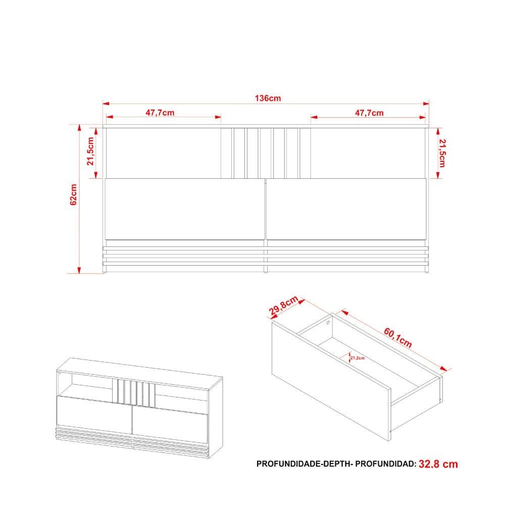 Rack para TV de até 42 - Natural/Palha - 6