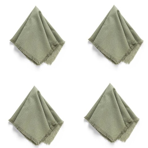 Conjunto de 4 Guardanapos Lila Franjas 45cm Verde Oliva Copa & Cia