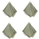 Ver imagem 1 de Conjunto de 4 Guardanapos Lila Franjas 45cm Verde Oliva Copa & Cia