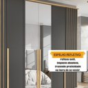 Ver imagem 7 de Guarda-Roupa Casal França 6 Portas com Espelho e Detalhe Ripado com 3 Gavetas Internas Cinza/Cinamomo/Grafite