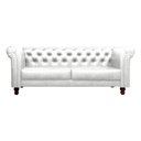 Ver imagem 5 de Sofá Decorativo Sala de Estar Chesterfield 2 Lugares 180cm Couro Branco - Mozzelar