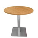 Ver imagem 1 de Mesa Alpha Inox 73,50 Cm (alt) Base Quadrada Tampo Mdp Redondo 60 Cm (larg) X 2,50 Cm (alt) Samba