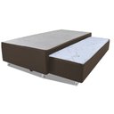 Ver imagem 1 de Cama Box Solteiro com Auxiliar Mola Bonnel Sintético Marrom 50x78x188