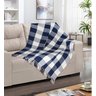 Manta para Sofá 100% Algodão 1,40 x 2,00 Xadrez Azul - 3