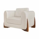 Ver imagem 1 de Poltrona Decorativa Pés em Madeira Buzz Linho Off White Rústico - Gran Belo