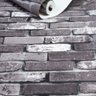 Papel de Parede Vinilico Lavavel Tijolo Cinza Degrade 3d 10m - 1
