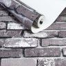 Papel de Parede Vinilico Lavavel Tijolo Cinza Degrade 3d 10m - 3