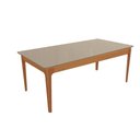Ver imagem 1 de Mesa para Cozinha Mira Madeira Maciça com Tampo Madeirado com Vidro 200x100cm Carvalho Nogueira