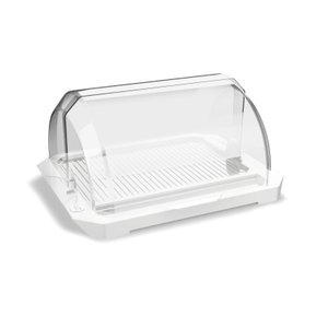 Porta Pão com Tampa Acrílico Armazena e Conserva Uz Branco