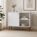 Ver imagem 1 de Aparador Decorativo 88cm com 1 Porta e Prateleira Lateral em MDF - Pea Móveis
