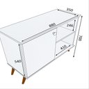 Ver imagem 5 de Aparador Decorativo 88cm com 1 Porta e Prateleira Lateral em MDF - Pea Móveis