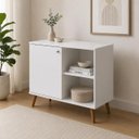 Ver imagem 4 de Aparador Decorativo 88cm com 1 Porta e Prateleira Lateral em MDF - Pea Móveis