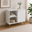 Ver imagem 3 de Aparador Decorativo 88cm com 1 Porta e Prateleira Lateral em MDF - Pea Móveis