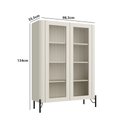 Ver imagem 2 de Cristaleira com 2 Portas 98,5cm Vidro Canelado Pés em Metal Cor:luna com Preto
