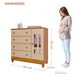 Quarto de Bebê Ariel 4 Portas com Berço Americano Mirelle Off White Bétula– Carolina Baby - 9